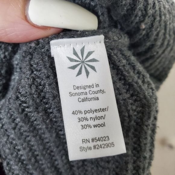 Athleta Huntly Ribbed Wool Blend Pullover Sweater Gray Women's Size Small - Picture 6 of 6